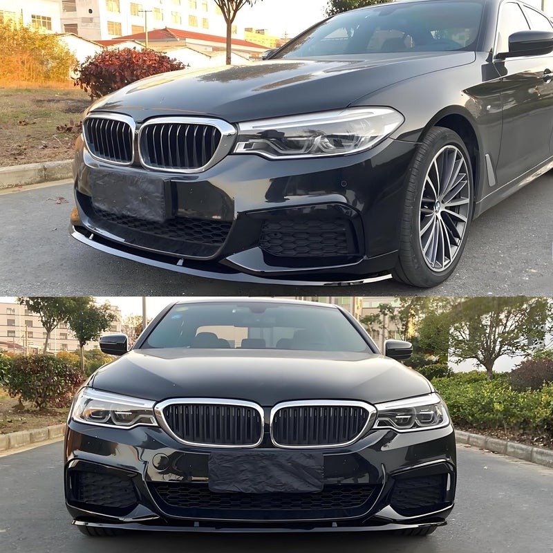 NeespoC Front Bumper Lip Splitter Spoiler Fit for BMW 5 Series (G30 M Sport Only) M550i/ 530e/ 530i/ 540i 2017 2018 2019 2020 Painted Gloss Black Accessories Air Chin Body Kit - Image 4